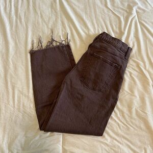 Women’s high waisted brown jeans